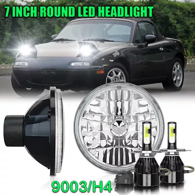 For Mazda Miata 1990-1997 Pair 7  Projector Round LED Headlights High-Low Beam • $149.99