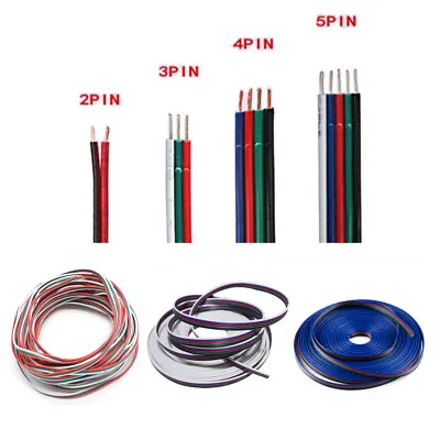 1-100m 2/3/4/5/6Pin 22AWG Extension Connector Wire Cable For 3528/5050 LED Strip • £2.27