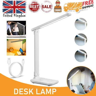 £9.49 • Buy Usb Rechargeable Led Reading Desk Lamp Folding Touch Table Bedside Night Light