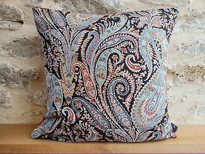 Liberty Arts Felix Linen Paisley Jubilee & Russet Velvet Fabric Cushion Cover  • £34.50