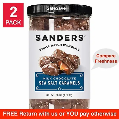 $38.95 • Buy 2 Packs SANDERS Milk Chocolate Sea Salt Caramels Fine Chocolates 36 Oz Ea