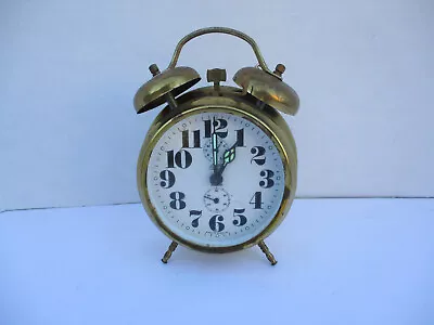 Linden Black Forest Travel Alarm Clock W/ Double Bell & Peg Leg Made In Germany • $14.99