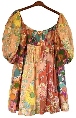 $389 • Buy Zimmerman Lola Floral Mini Linen Dress Size 3