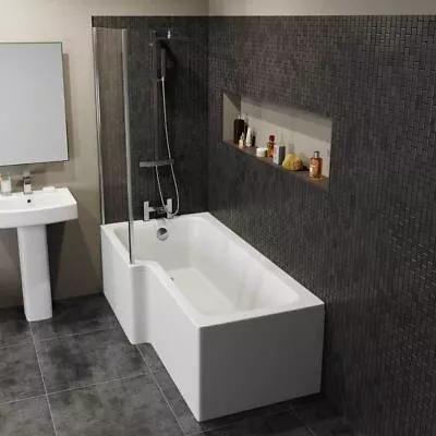 Designer Left & Right Hand L Shaped Shower Bath Tub 1500mm Shower Screen Panel • £219.99