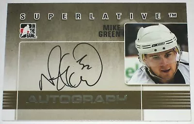 2009-10 Itg Superlative Mike Green Autograph Card Silver Version /50       • $14.99