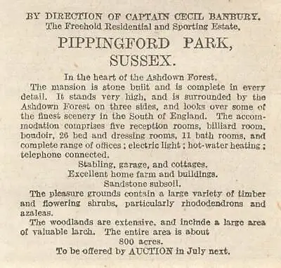 1914 Pippingford Park Uckfield East Sussex For Sale Ashdown Forest • $6.22