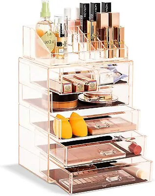 Acrylic Cosmetic Makeup And Jewelry Storage Case Display Drawers Space Saver • $34.99