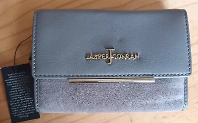 J By Jasper Conran Grey Suede Faux Leather Purse Wallet • £19.99