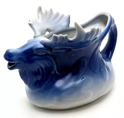 Ceramic Moose Creamer Pitcher Blue White Stag Elk Country Farm Hunting Cabin • $24.99