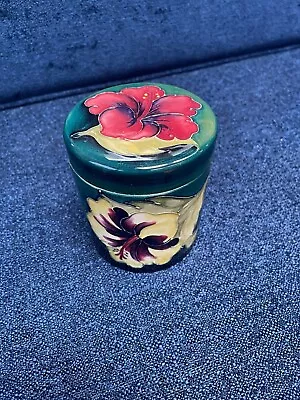 Moorcroft Hibiscus Dresser Jar With Lid  England With Paper Label • $45