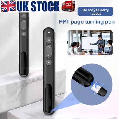 PPT Powerpoint Clicker With Laser Pointer USB Presenter Remote For Mac Laptop UK • £10.52