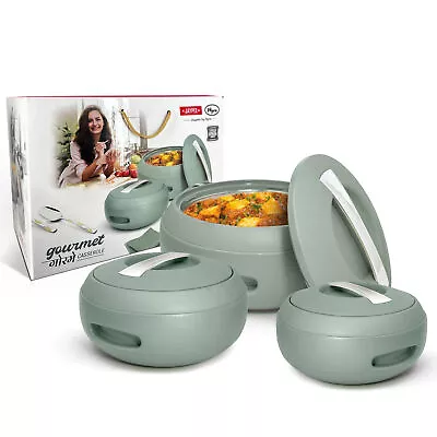 £48.95 • Buy Large 3 Piece Hot Pot Thermal Insulated Casserole Food Warmer Serving Dish Set