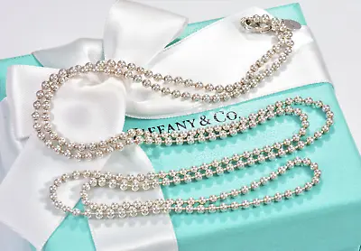 Tiffany & Co Silver 3mm Bead Chain 30.25  Necklace For Pendant In Pouch Mens Uni • $279.99