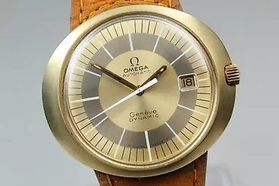 **MINT** Vintage OMEGA Geneve DYNAMIC TOOL 107 Automatic Gold Day Date Mens 41mm • $899.99