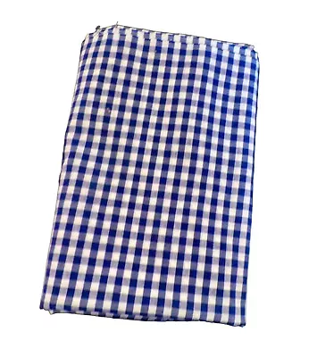 Vintage Blue & White Check Gingham Fabric Cotton Blend 49  X 77  • $6.99