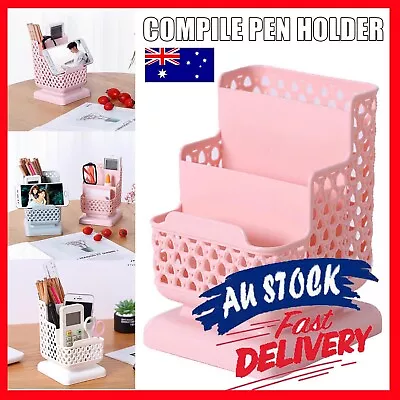 Pen Storage Pencil Pot Holder Organizer Box Home Office Desk Tidy Organiser New • $12.87