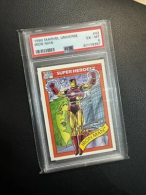 Marvel Impel Universe Iron Man #42 Graded PSA 6 - 1990 Trading Card • £17.50