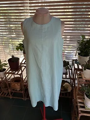 Classic J.JILL NWT Seabreeze Sleeveless Pockets A-Line Linen Dress LT • $20