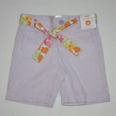 Gymboree Butterfly Blossoms Girl's Striped Seersucker Bermuda Shorts Size 4 NWT • $14.99