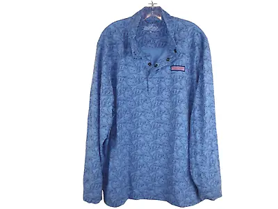 Vineyard Vines Men's Size XL Edgartown Shep Shirt Palm Print Blue Long Sleeve • $20