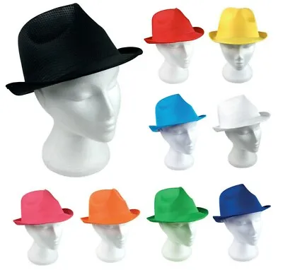 Ladies & Mens Summer  FEDORA SUN HAT - PANAMA TRILBY STRAW BEACH UNISEX Gangster • £5.99