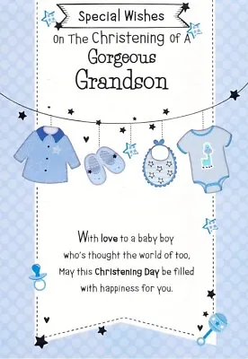 £1.99 • Buy Greeting Card - Christening Grandson - Free Postage