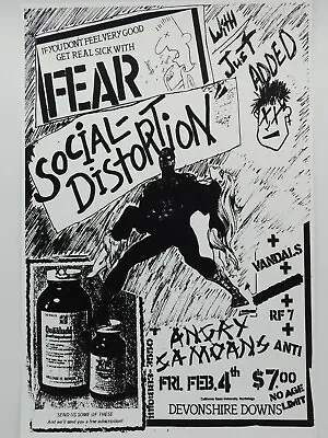 $14.95 • Buy Fear Social Distortion Angry Samoans Devonshire Downs La Punk Concert Poster