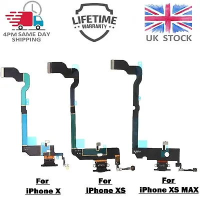 For IPhone X XS XS MAX Charging Port Dock Connector Microphone Flex Replacement • £3.99