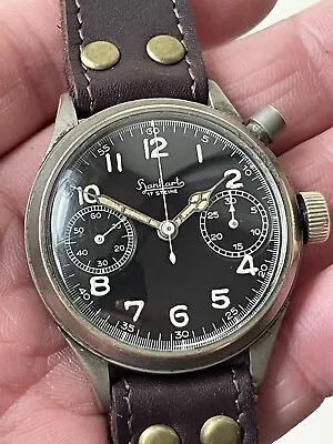 BEAUTIFUL VINTAGE 41mm HANHART CAL 40 GERMAN MILITARY WATCH. SERVICED! • $6154.58