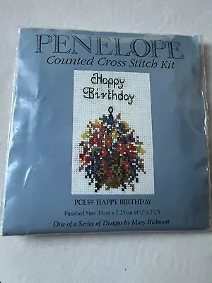 COUNTED CROSS STITCH KIT Happy Birthday MARY HICKMOTT ANCHOR SILKS SEWING Craft • £5