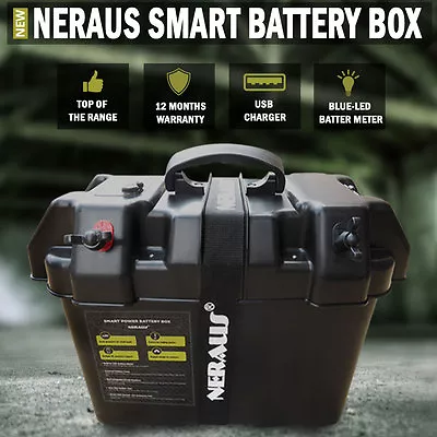 NEW Neraus Smart Battery Box Powerpack AGM Deep Cycle Up To 130 AH Charger Kit • $60