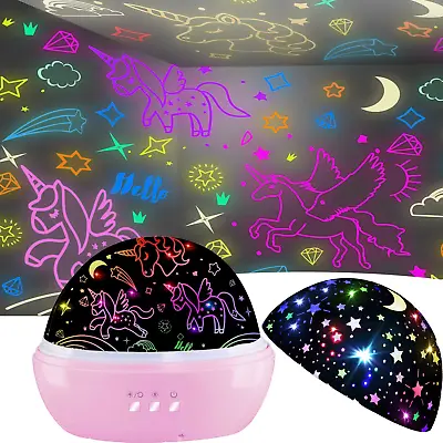 Night Light For KidsGirls Unicorns And Star Light Projector 360 Degree Rotation • $20.45