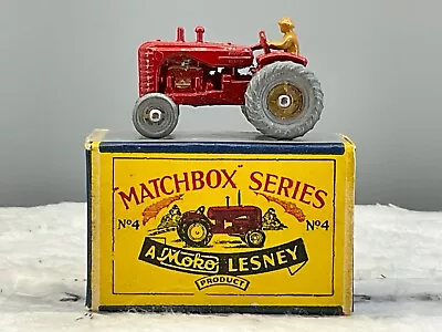 Moko Matchbox No.4 A Massey Harris Tractor 1950's MintIn “SCRIPT BOX”N.O.S • $367