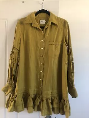 AJE Linen Shirt Mini Dress Size 8 • $90
