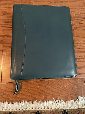 Franklin Quest Nappa Leather Planner Green 7 Ring  Zip Around  ~11x9x2.5” • $36