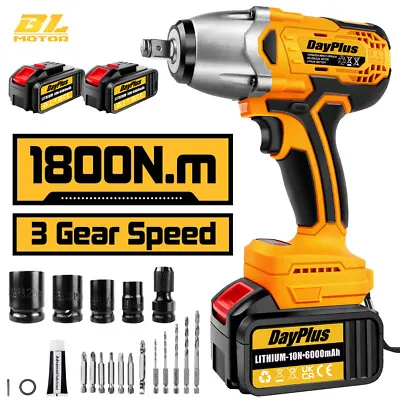 3IN1  1/2'' Electric Impact Wrench 1800Nm Cordless Brushless Gun Driver Tool • $14.18