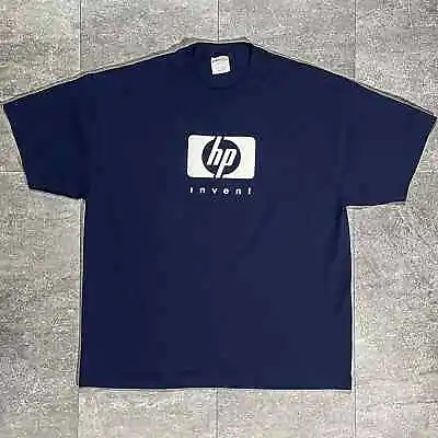 Vintage HP Invent Tech Computer Promo T Shirt 90s Y2K XL Tech Tee RARE Blue • $24.75