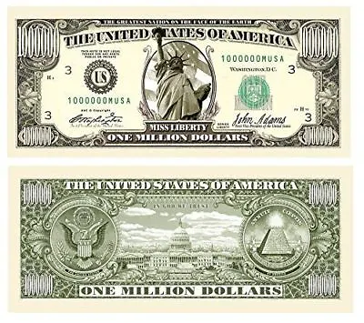 Million Dollar Bill Notes - Statue Of Liberty - Set Of 100 • $22.95