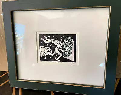 Framed Marvin Hill Block  Print Black/white Signed   Fly Through Dreams Door  • $130