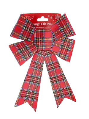 Tartan Christmas Large Bow Bows Red Handmade Glitter Accessories • £4.99