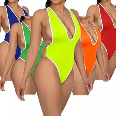 Women One Piece Swimsuit Sexy Bikini High Cut Thong Leotard Monokini Swimwear • $6.99