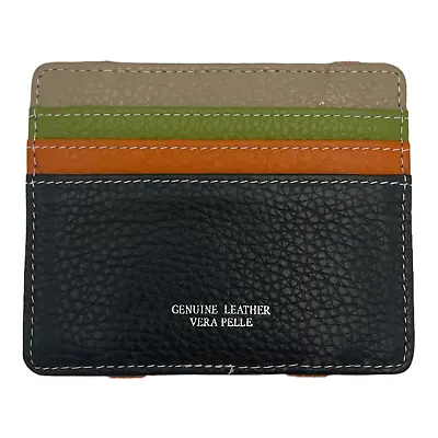 Vera Pelle Small Multicolor Leather Card Wallet • $11.99