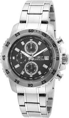 Invicta Mens Quartz Watch - Black Dial Chronograph - Stainless Steel Strap 21571 • £119.50