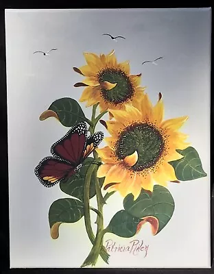 “You Are My Sunshine” Sunflower Butterfly Acrylic Painting Patricia Riley Signed • £204.28