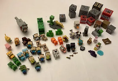 Lot 50+ Minecraft Toys Mini Figure Survival Pieces + Miscellaneous Cubes • $29.16