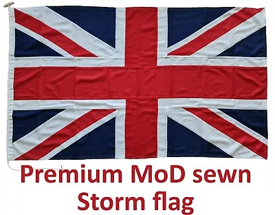 Union Jack Premium Sewn MoD Woven Cotton Like Flag Stitched Storm British Made • £56