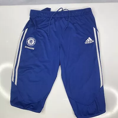 ADIDAS CHELSEA FC 3/4 PANTS Soccer Samsung Blue Knicker Men’s L • $52.99