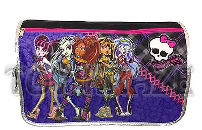 Monster High Messenger! Purple Plaid Design Large Cross Body School Bag 16  Nwt • $15.99