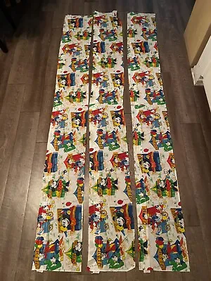 3 Vtg Walt Disney Donald Duck Mickey Minnie Mouse Window Curtain Valance/Skirt • $24