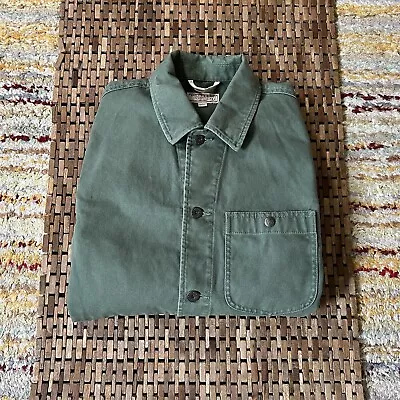 J. CREW Wallace & Barnes Duck Canvas Chore Coat Jacket Forest Green Medium M • $124.95